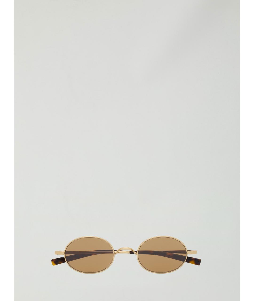 SAINT LAURENT Золотые металлические солнцезащитные очки, фото 4