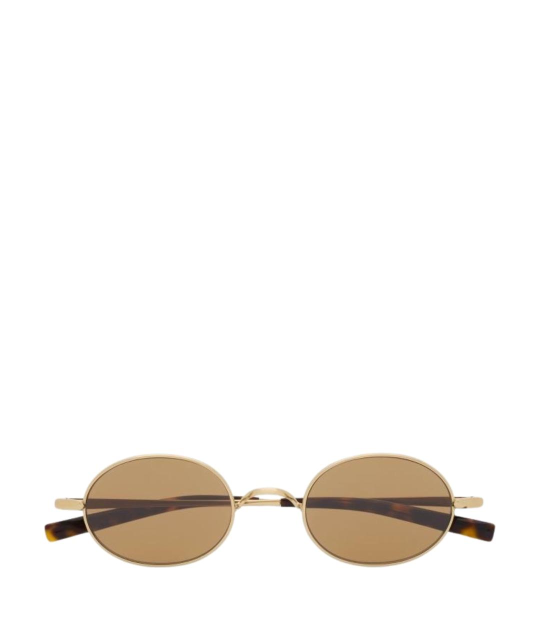SAINT LAURENT Золотые металлические солнцезащитные очки, фото 1