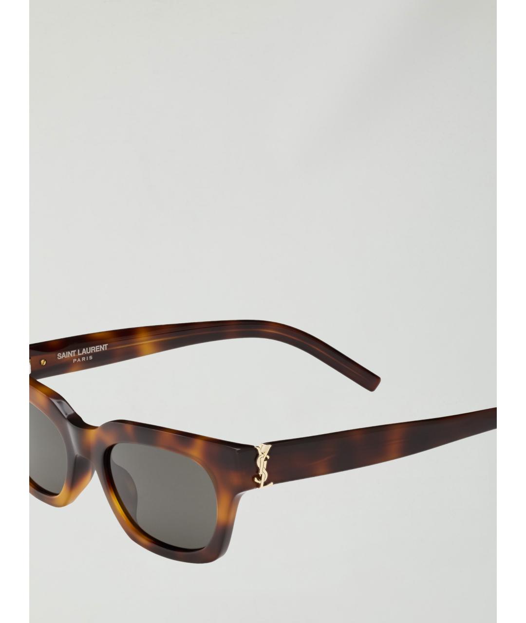 SAINT LAURENT Коричневые солнцезащитные очки, фото 3