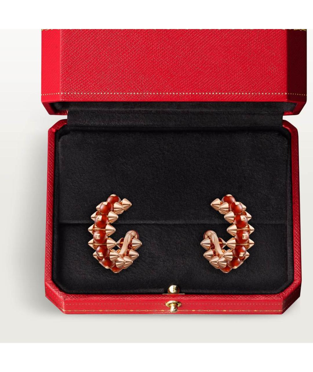 CARTIER Красные серьги из розового золота, фото 3