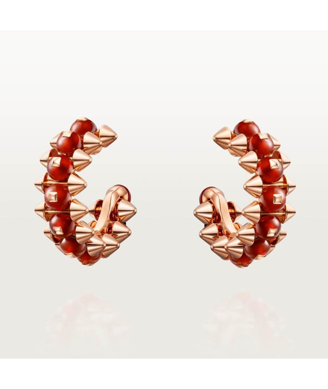 CARTIER Красные серьги из розового золота, фото 4