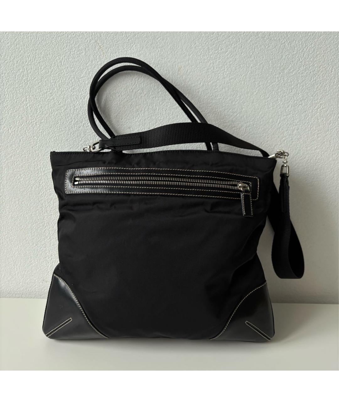 PRADA Черная нейлоновая сумка тоут, фото 3