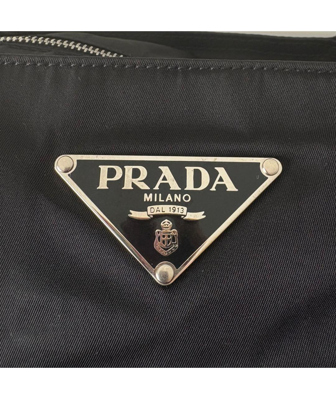 PRADA Черная нейлоновая сумка тоут, фото 6