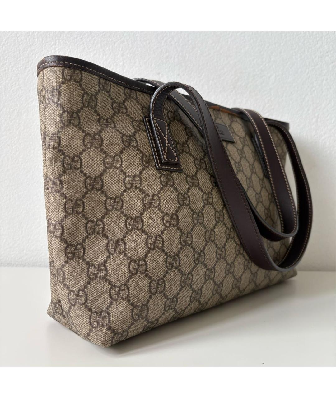 GUCCI Бежевая сумка тоут из канвы, фото 2
