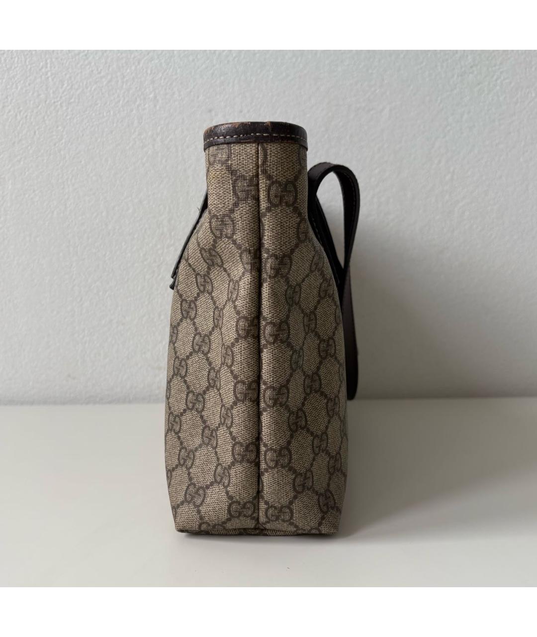 GUCCI Бежевая сумка тоут из канвы, фото 5