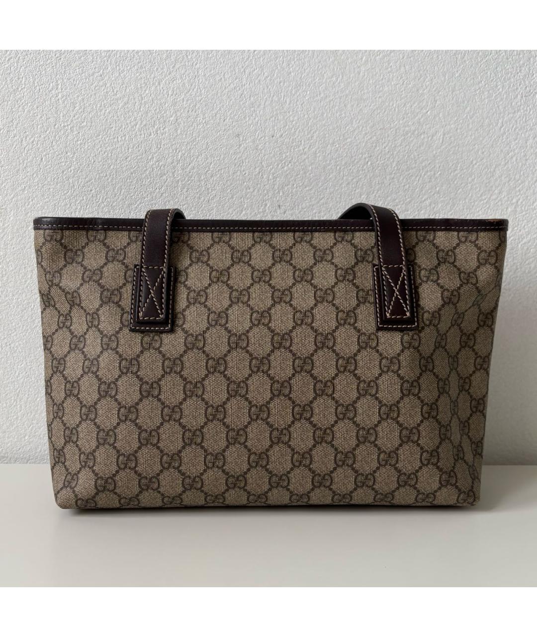 GUCCI Бежевая сумка тоут из канвы, фото 3