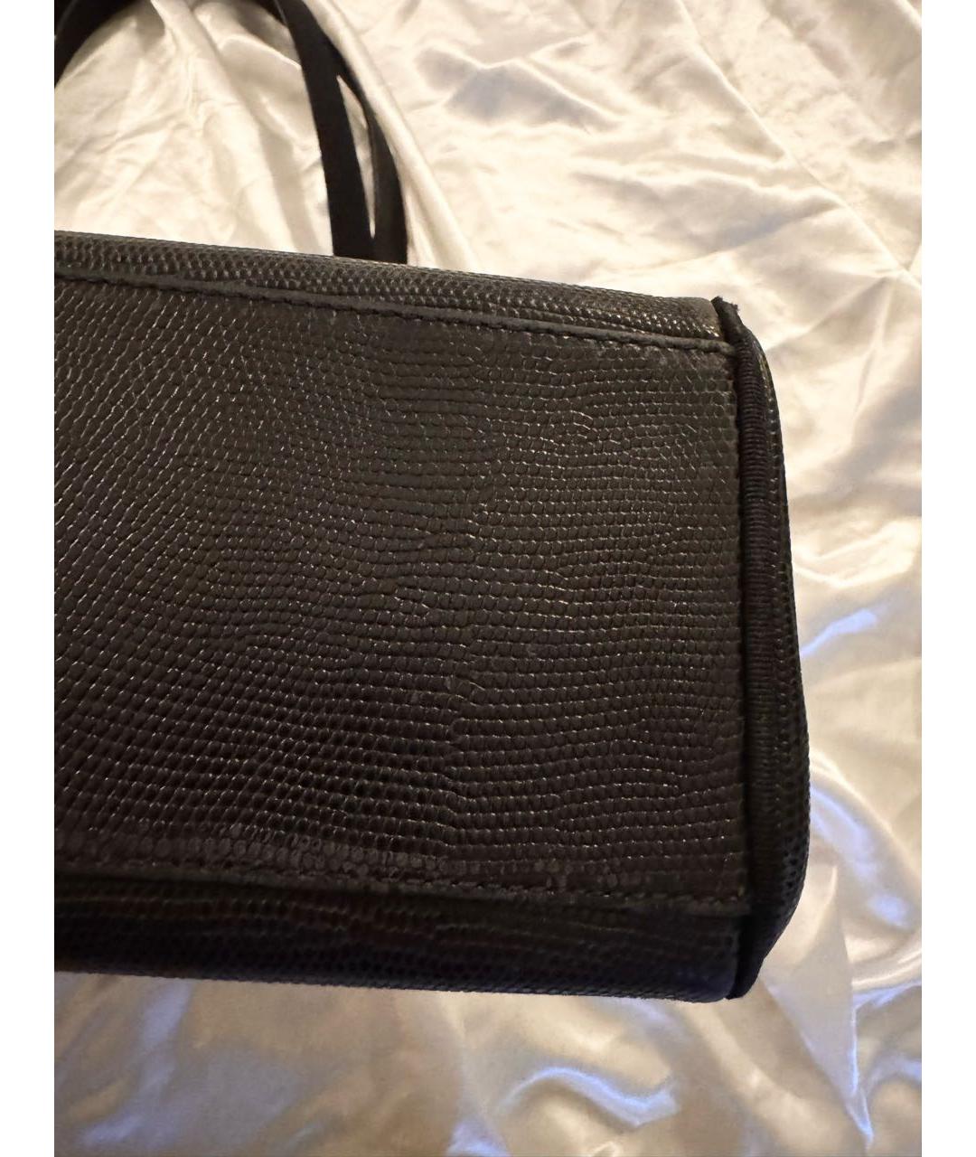 FERRAGAMO Черная кожаная сумка тоут, фото 7