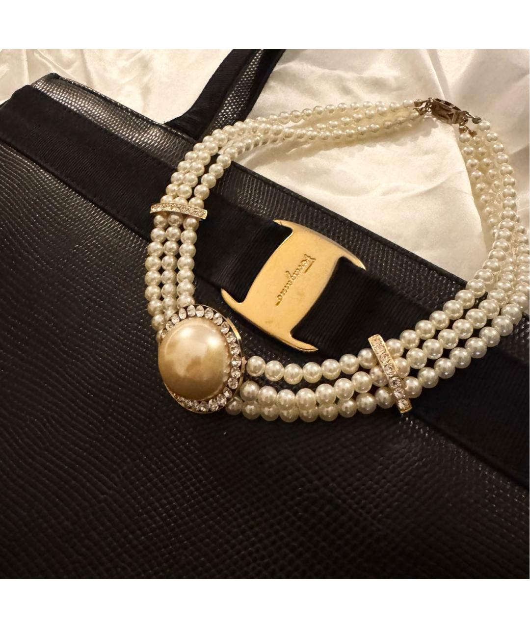 FERRAGAMO Черная кожаная сумка тоут, фото 2