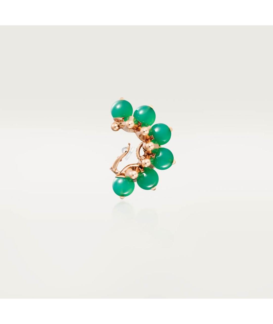 CARTIER Зеленые серьги из розового золота, фото 3