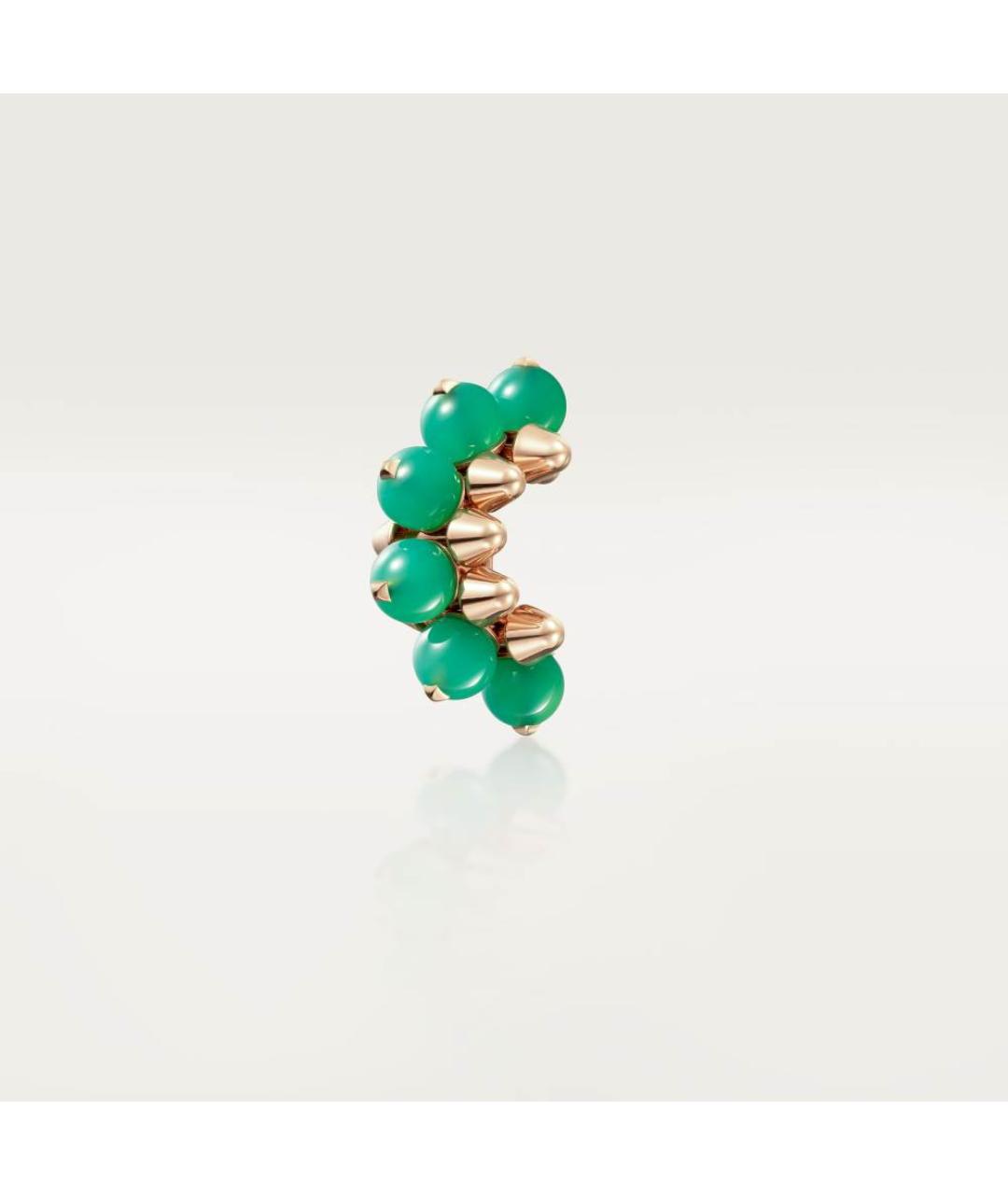 CARTIER Зеленые серьги из розового золота, фото 4