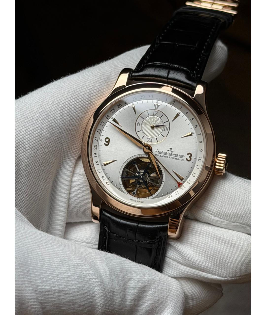 Jaeger LeCoultre Белые часы из розового золота, фото 3