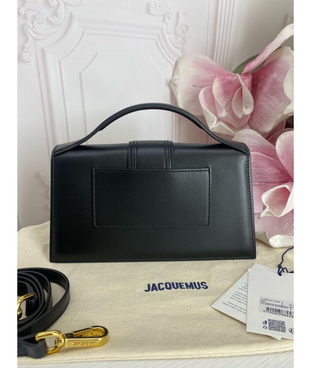 JACQUEMUS Черная кожаная сумка с короткими ручками, фото 3