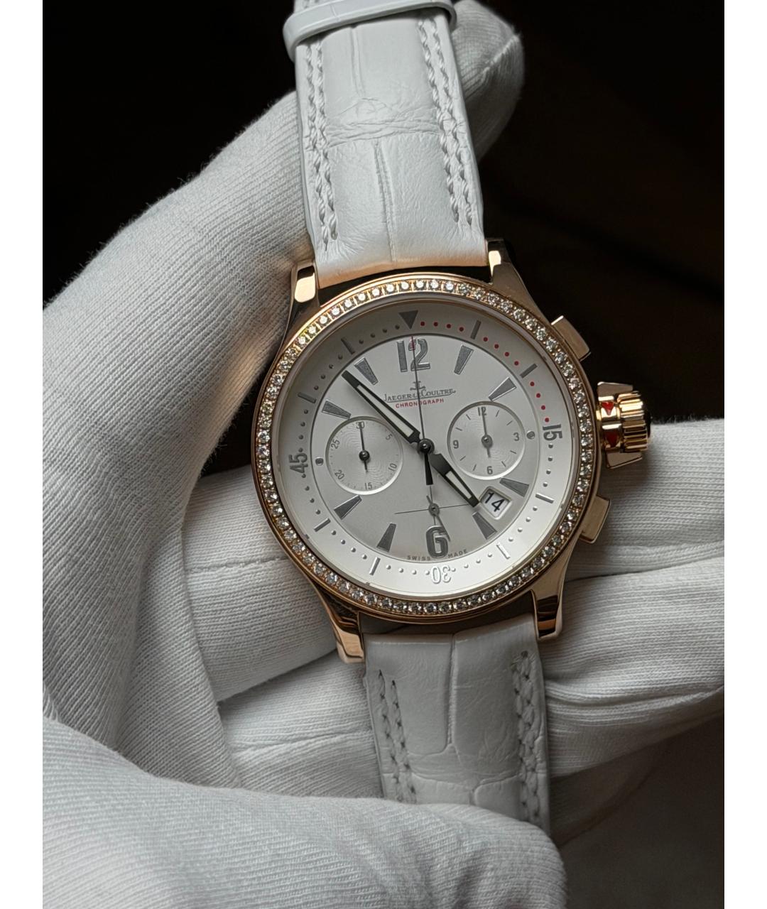 Jaeger LeCoultre Белые часы из розового золота, фото 10