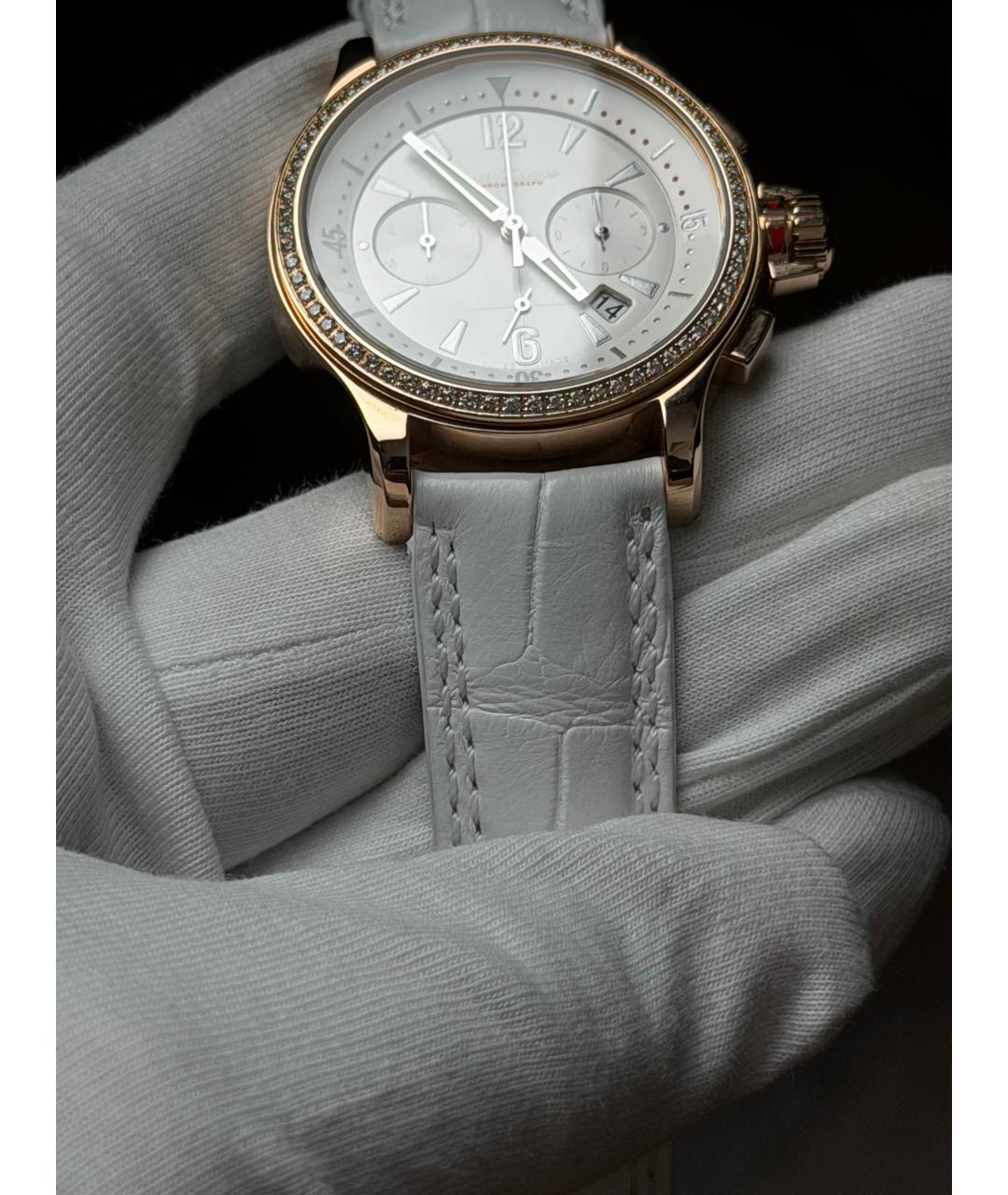 Jaeger LeCoultre Белые часы из розового золота, фото 5