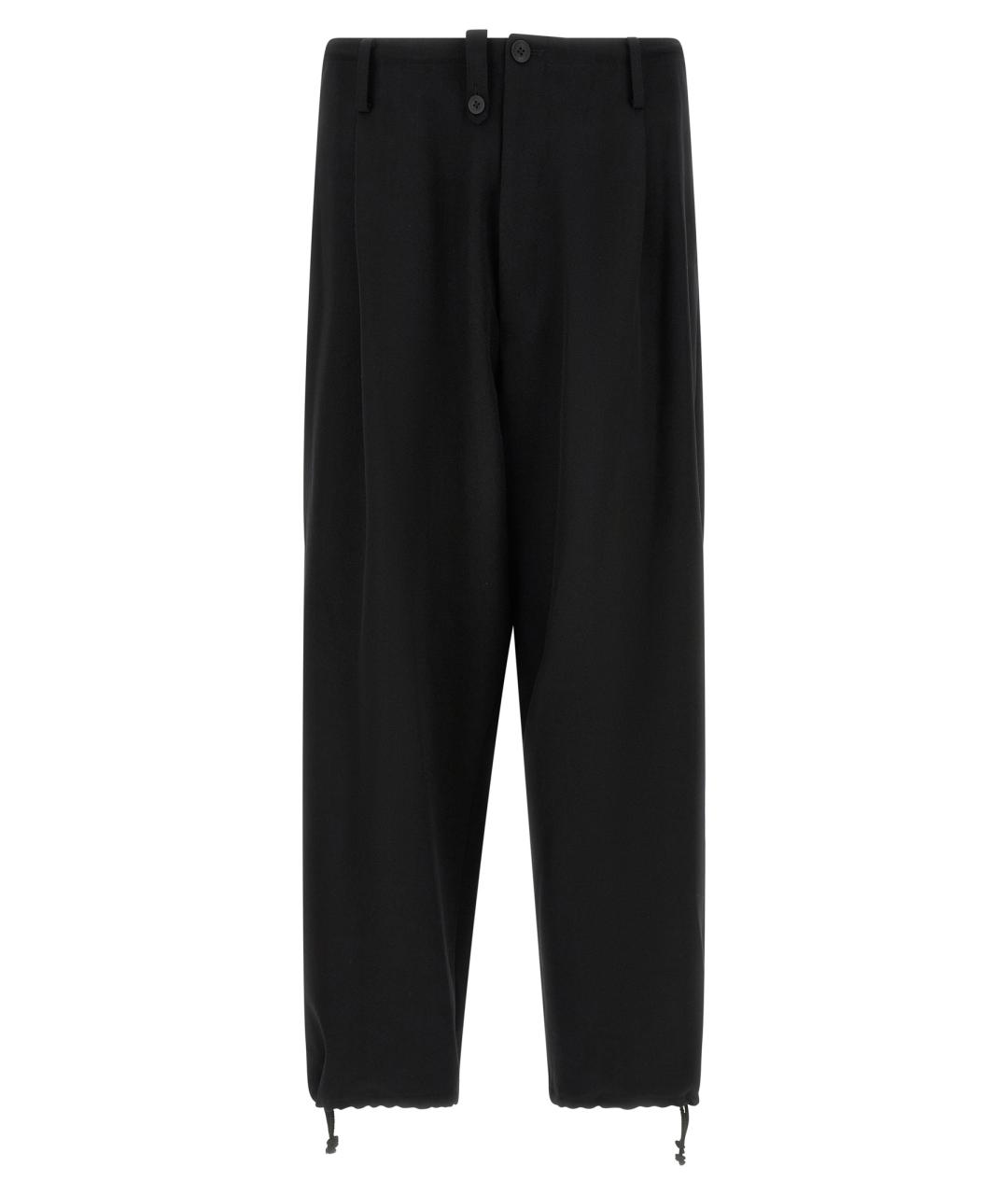 YOHJI YAMAMOTO Черные шерстяные повседневные брюки, фото 1