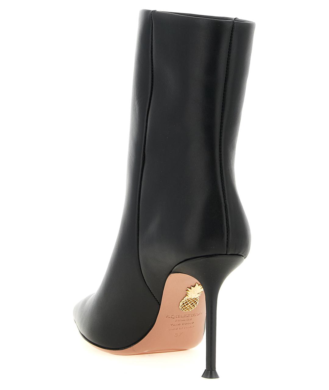 AQUAZZURA Черные кожаные ботильоны, фото 3