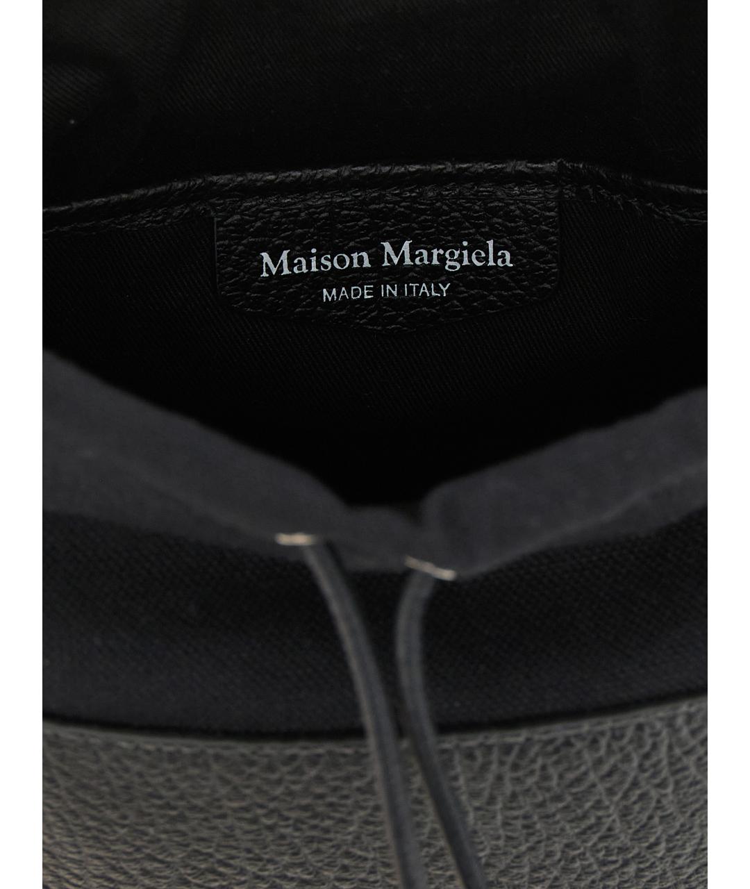 MAISON MARGIELA Черная кожаная сумка через плечо, фото 4