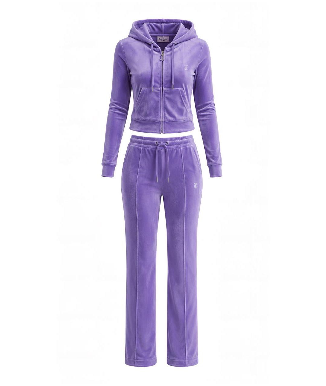 JUICY COUTURE Фиолетовый велюровый спортивные костюмы, фото 1