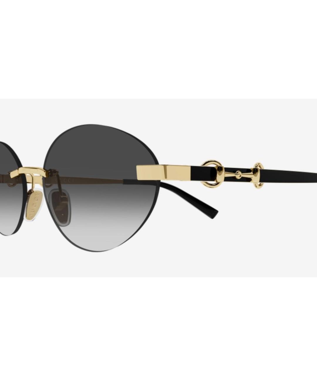 GUCCI Золотые металлические солнцезащитные очки, фото 2