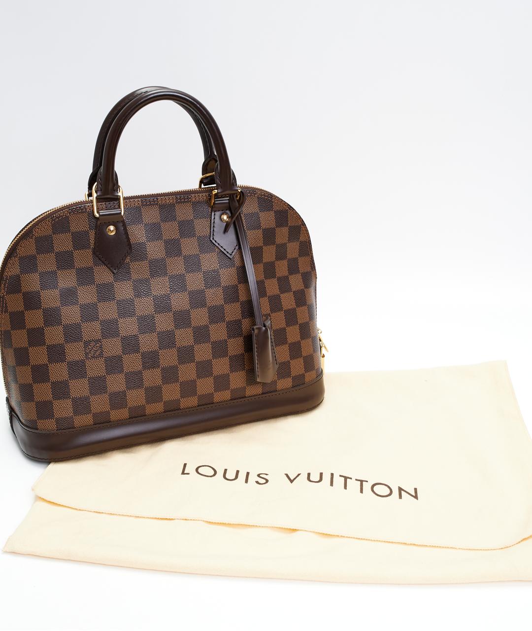 LOUIS VUITTON Коричневая сумка с короткими ручками из канвы, фото 9