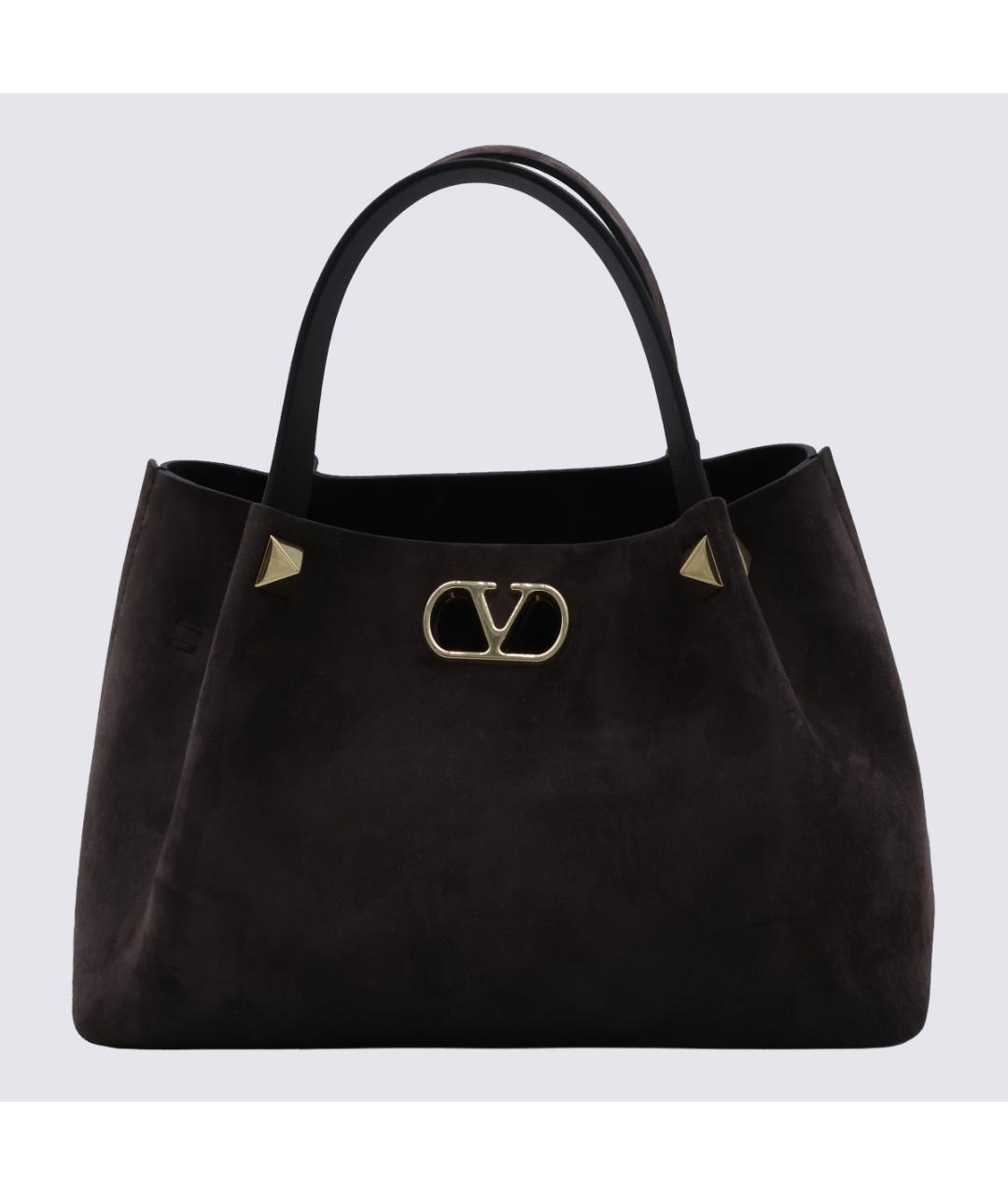 VALENTINO Коричневая кожаная сумка тоут, фото 5