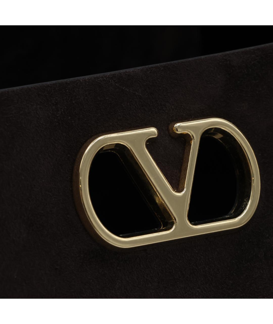 VALENTINO Коричневая кожаная сумка тоут, фото 4