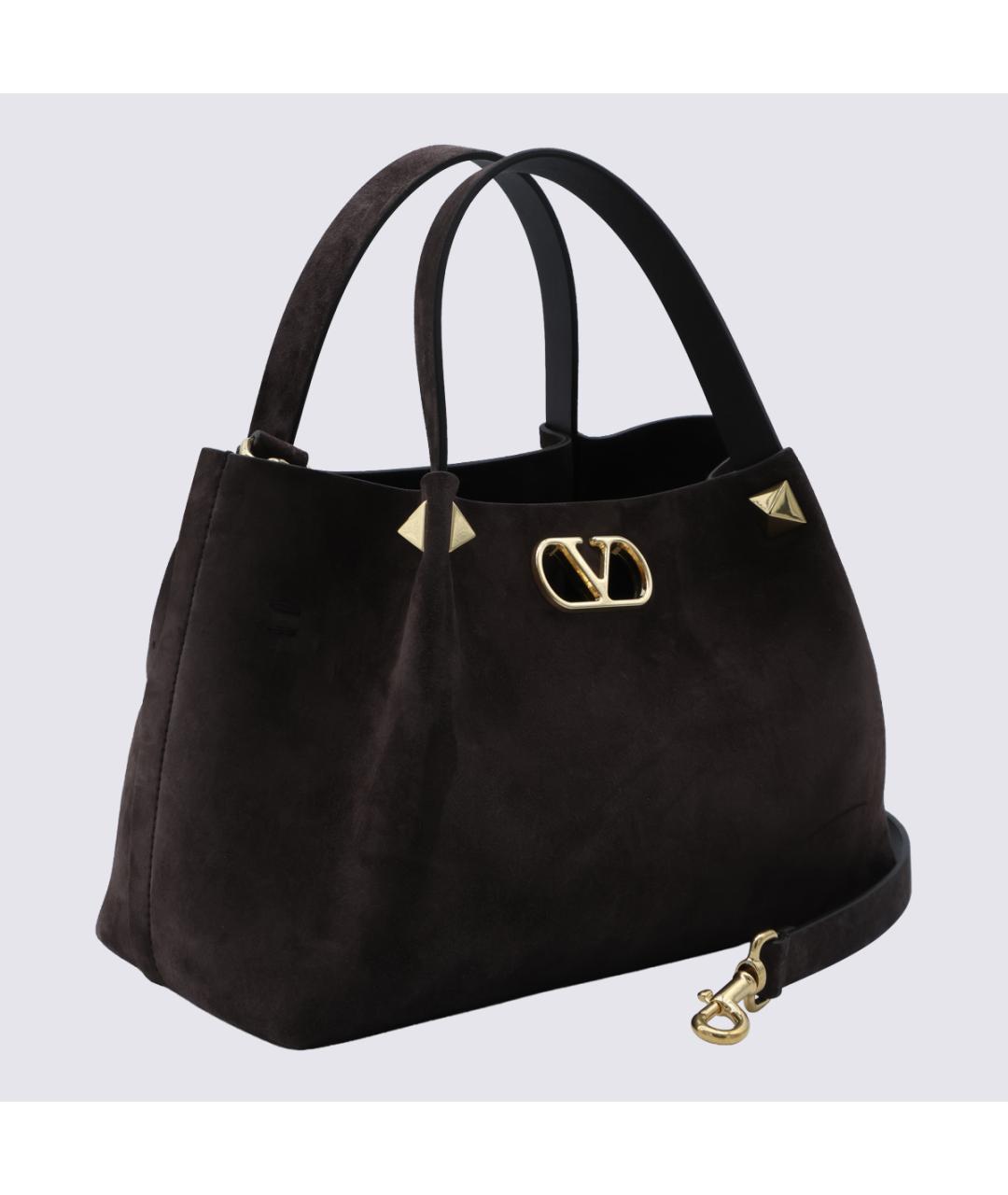VALENTINO Коричневая кожаная сумка тоут, фото 2