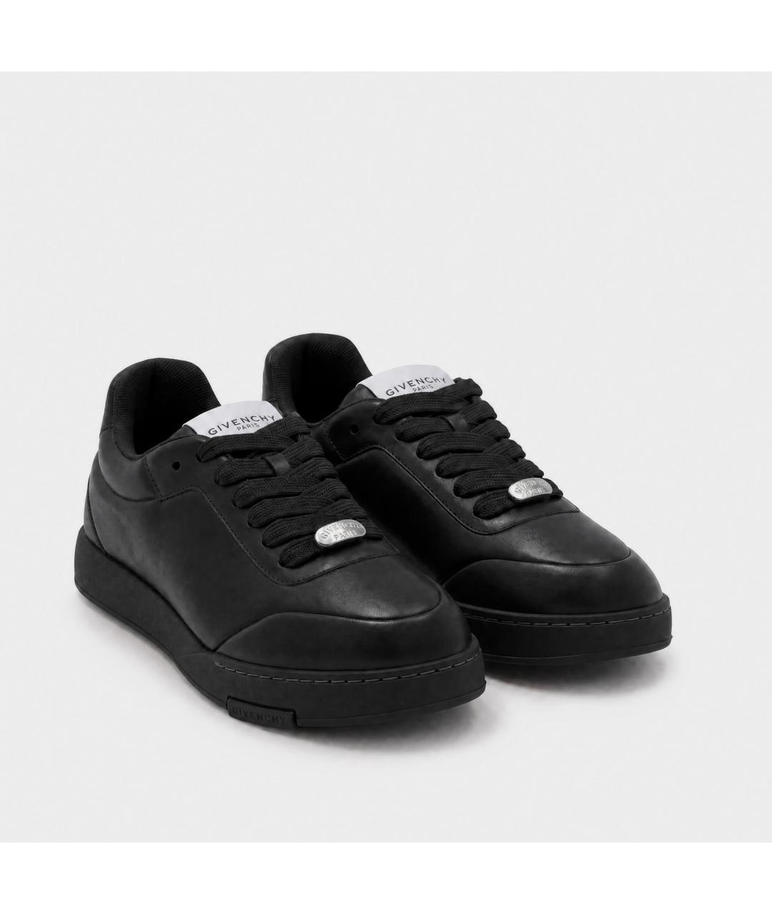 GIVENCHY Черные кожаные низкие кроссовки / кеды, фото 2