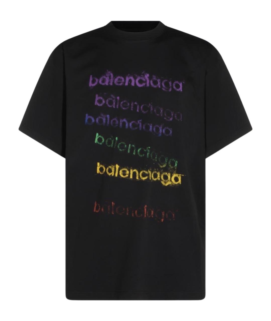 BALENCIAGA Черная хлопковая футболка, фото 1