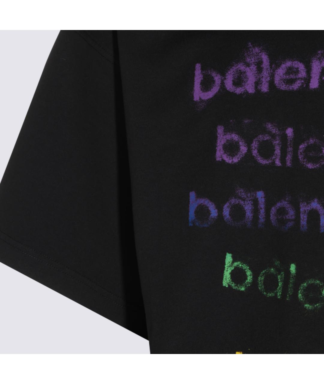 BALENCIAGA Черная хлопковая футболка, фото 3