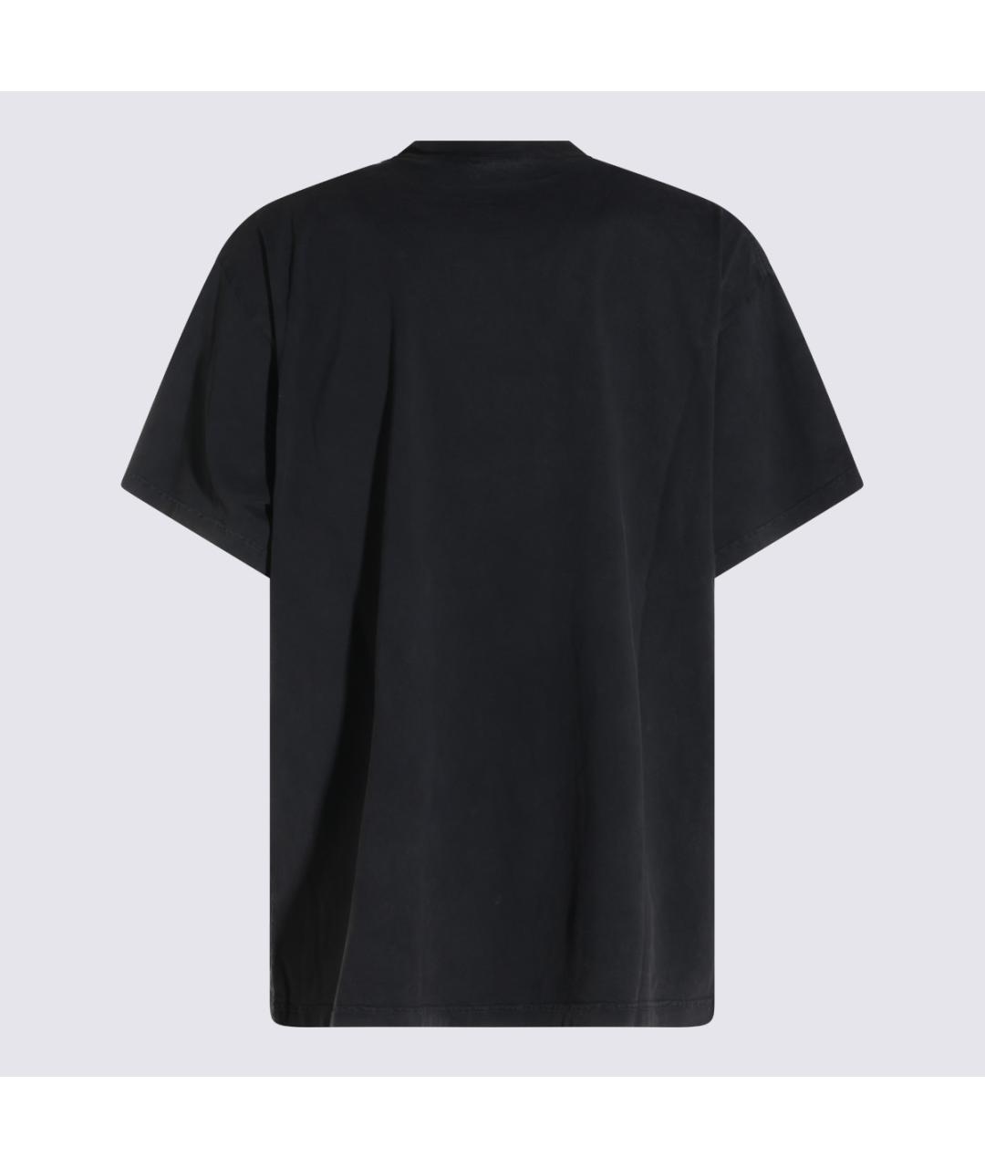 BALENCIAGA Черная хлопковая футболка, фото 2