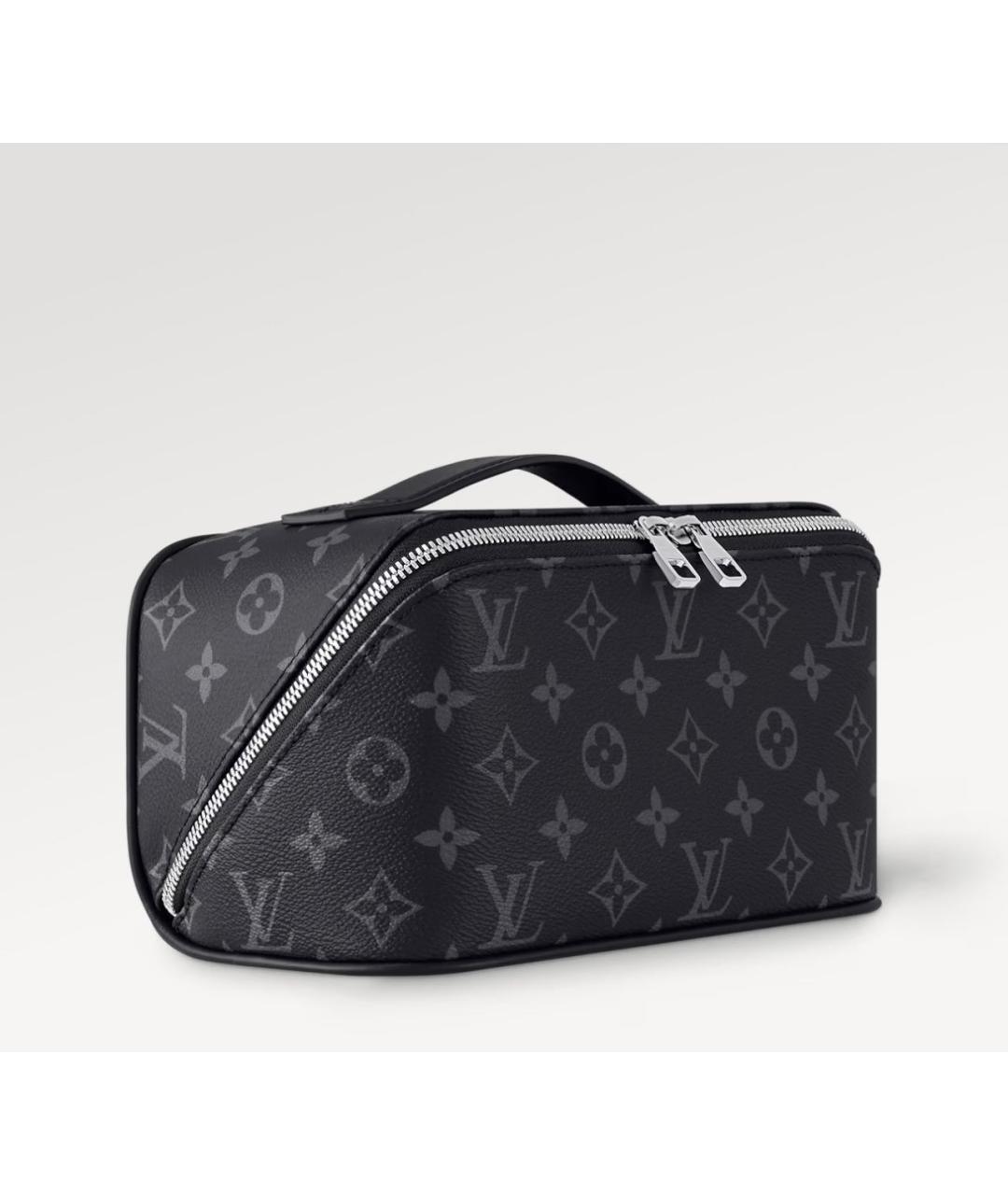 LOUIS VUITTON Черная косметичка из канвы, фото 9