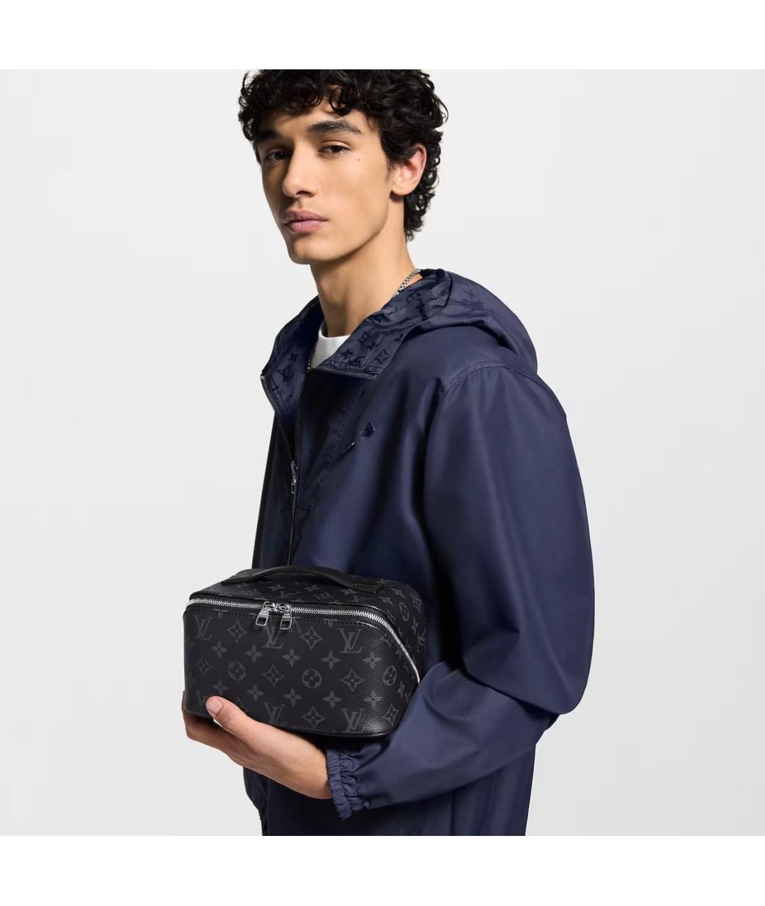 LOUIS VUITTON Черная косметичка из канвы, фото 8