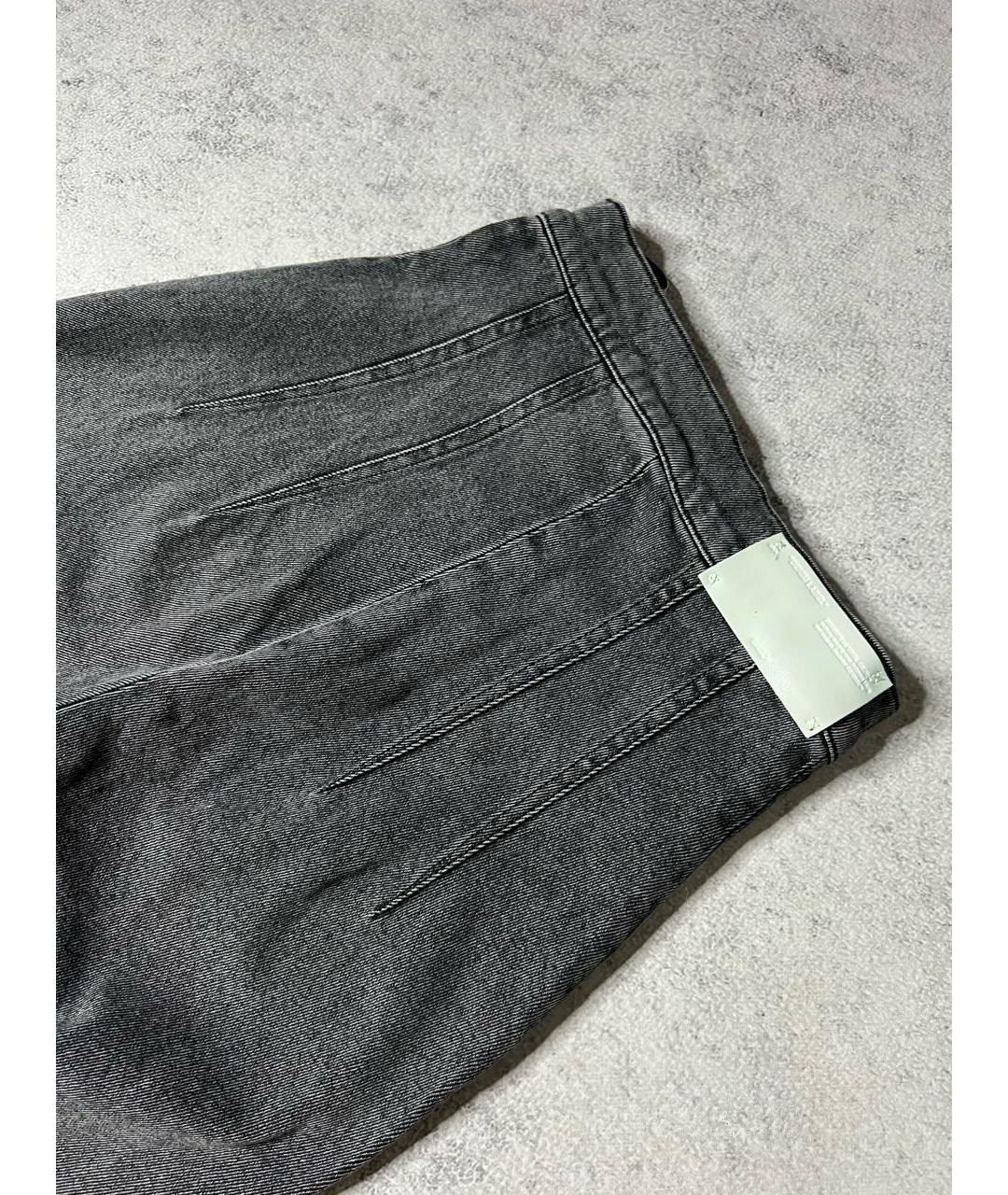 OFF-WHITE Серые хлопко-эластановые джинсы слим, фото 8