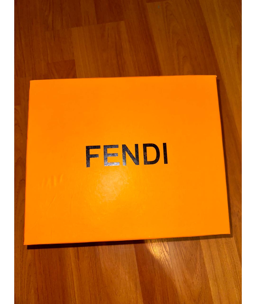 FENDI Черные кожаные ботфорты, фото 4