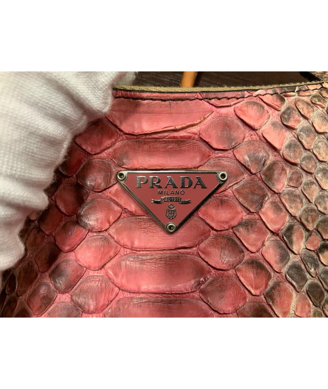 PRADA Мульти сумка с короткими ручками из кожи питона, фото 2