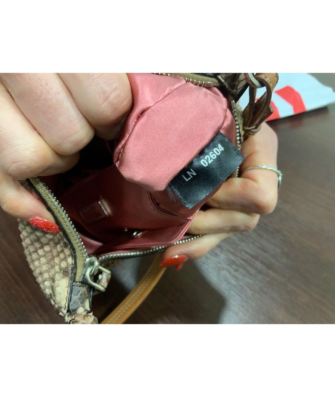 PRADA Мульти сумка с короткими ручками из кожи питона, фото 5