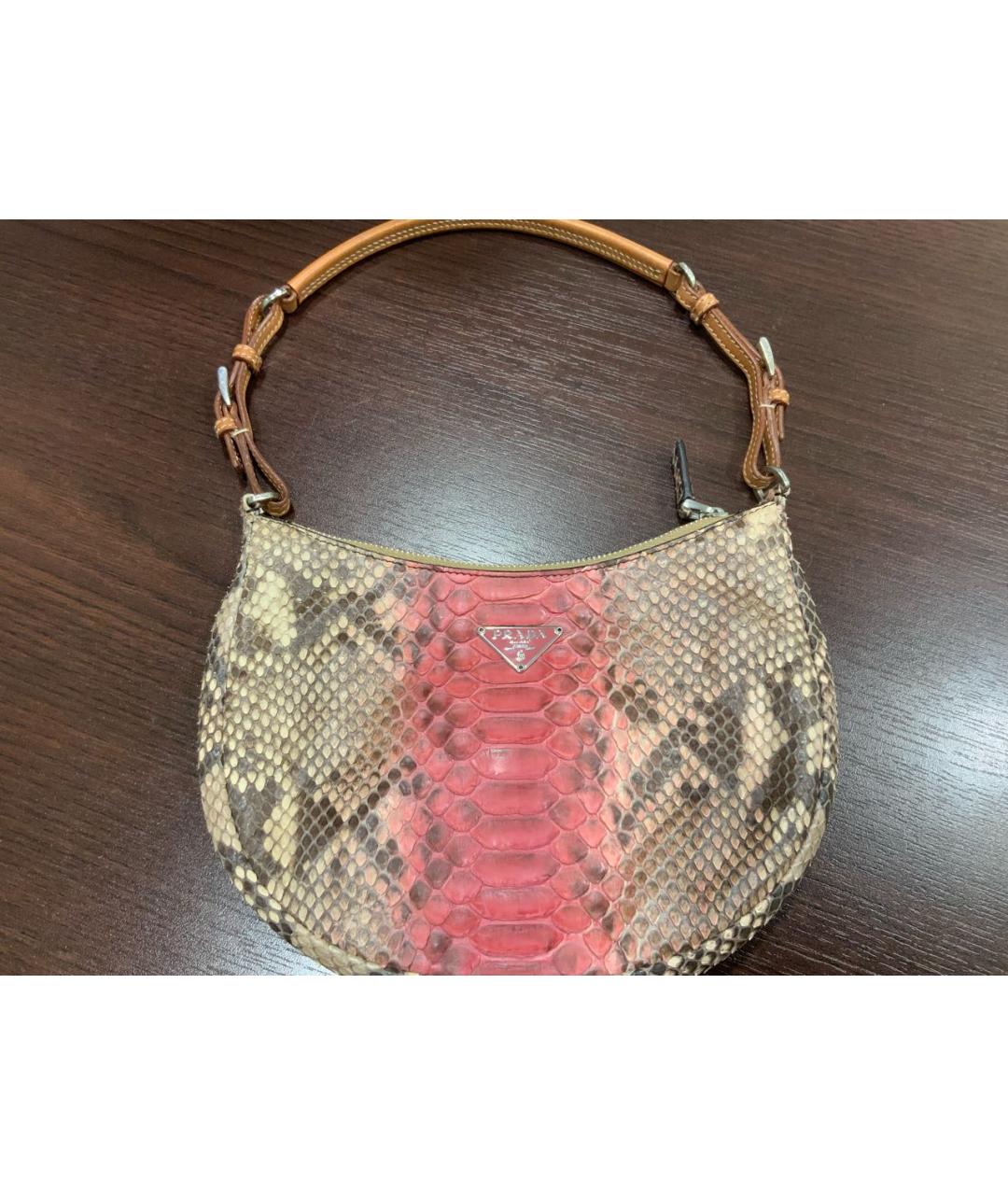 PRADA Мульти сумка с короткими ручками из кожи питона, фото 8