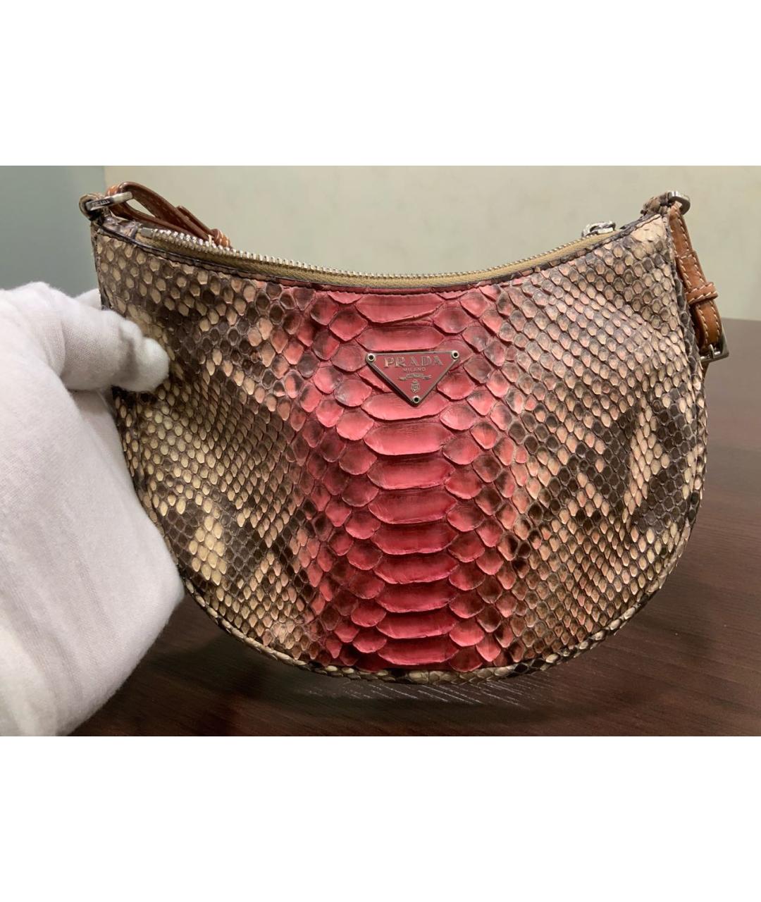 PRADA Мульти сумка с короткими ручками из кожи питона, фото 7