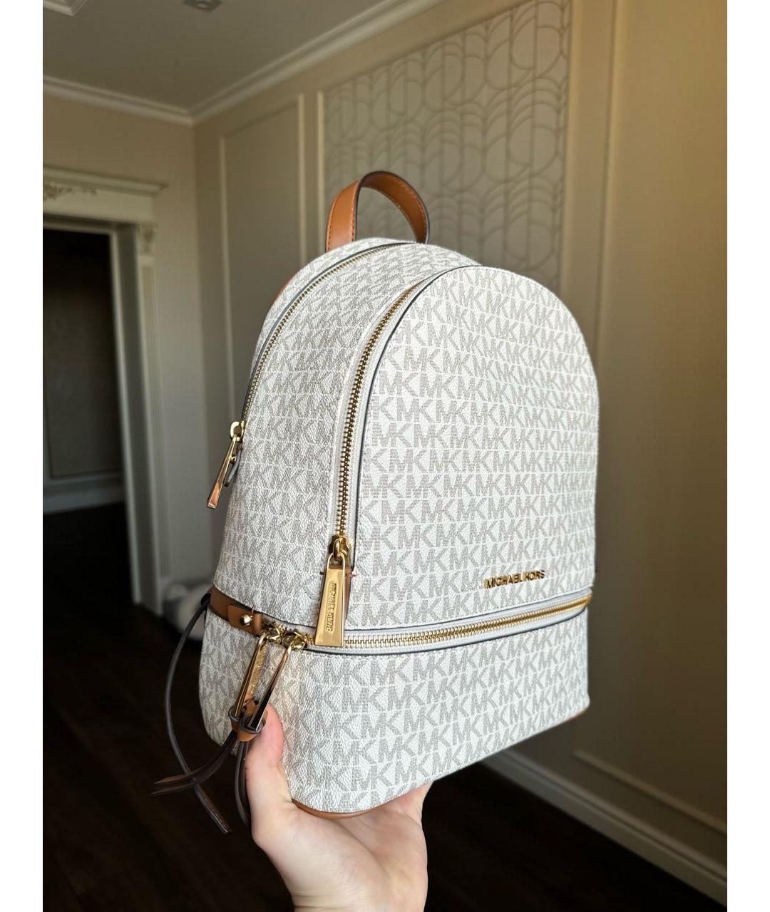 MICHAEL KORS Бежевый рюкзак из искусственной кожи, фото 2