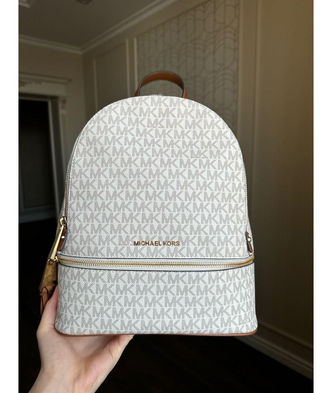 MICHAEL KORS Бежевый рюкзак из искусственной кожи, фото 7