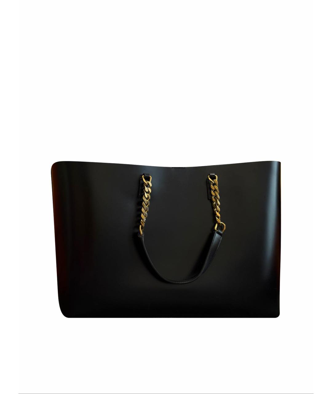 SAINT LAURENT Черная кожаная сумка с короткими ручками, фото 1