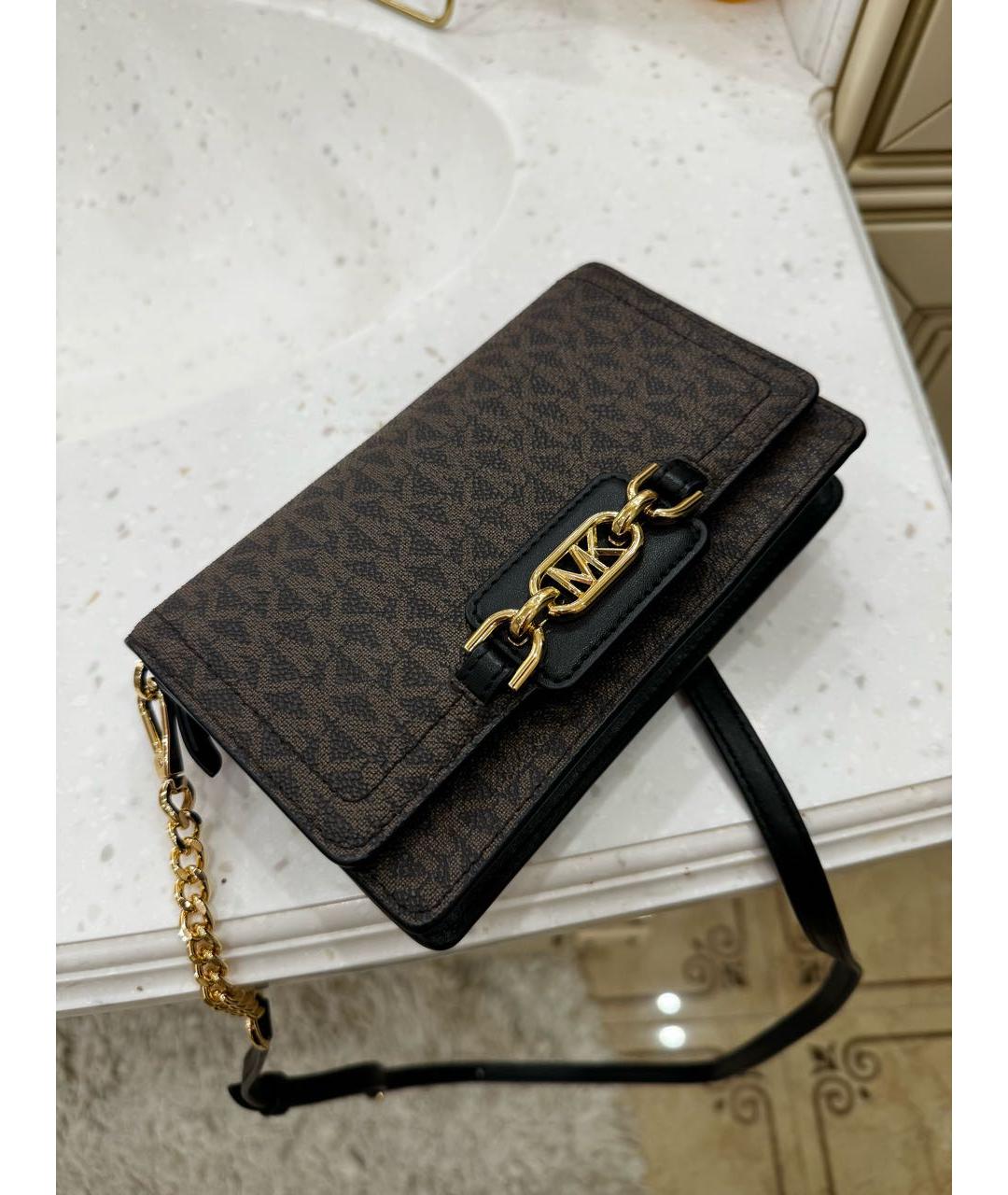 MICHAEL KORS Коричневая сумка через плечо из канвы, фото 2