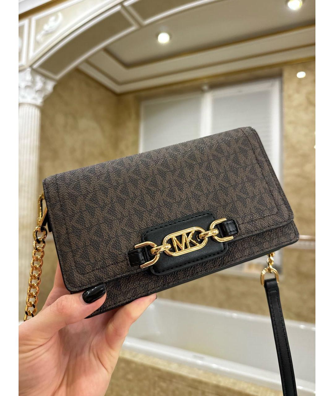 MICHAEL KORS Коричневая сумка через плечо из канвы, фото 7