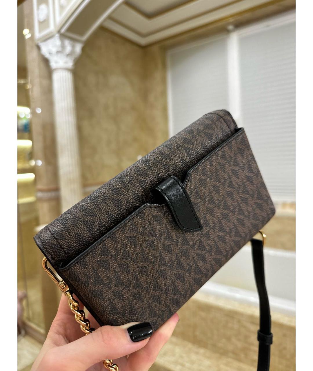 MICHAEL KORS Коричневая сумка через плечо из канвы, фото 3