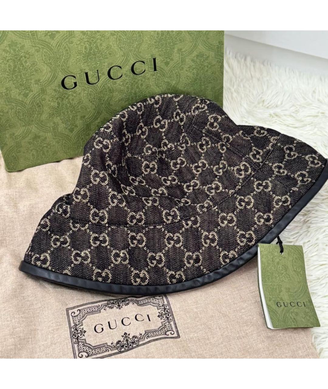 GUCCI Коричневая хлопковая панама, фото 3