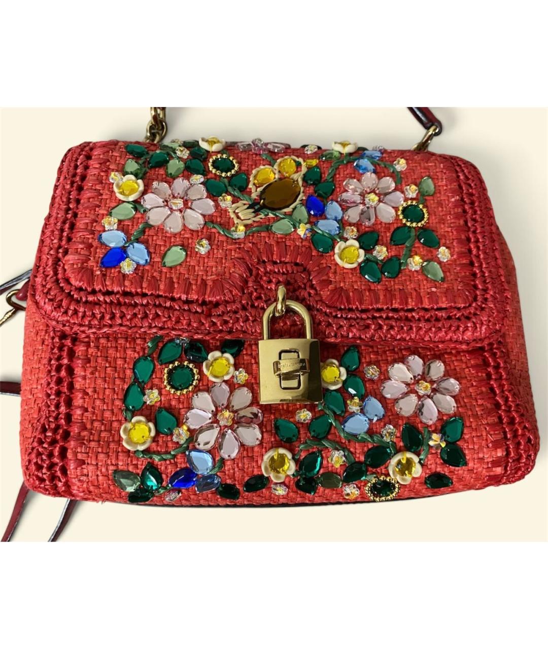 DOLCE&GABBANA Красная плетеная сумка через плечо, фото 2
