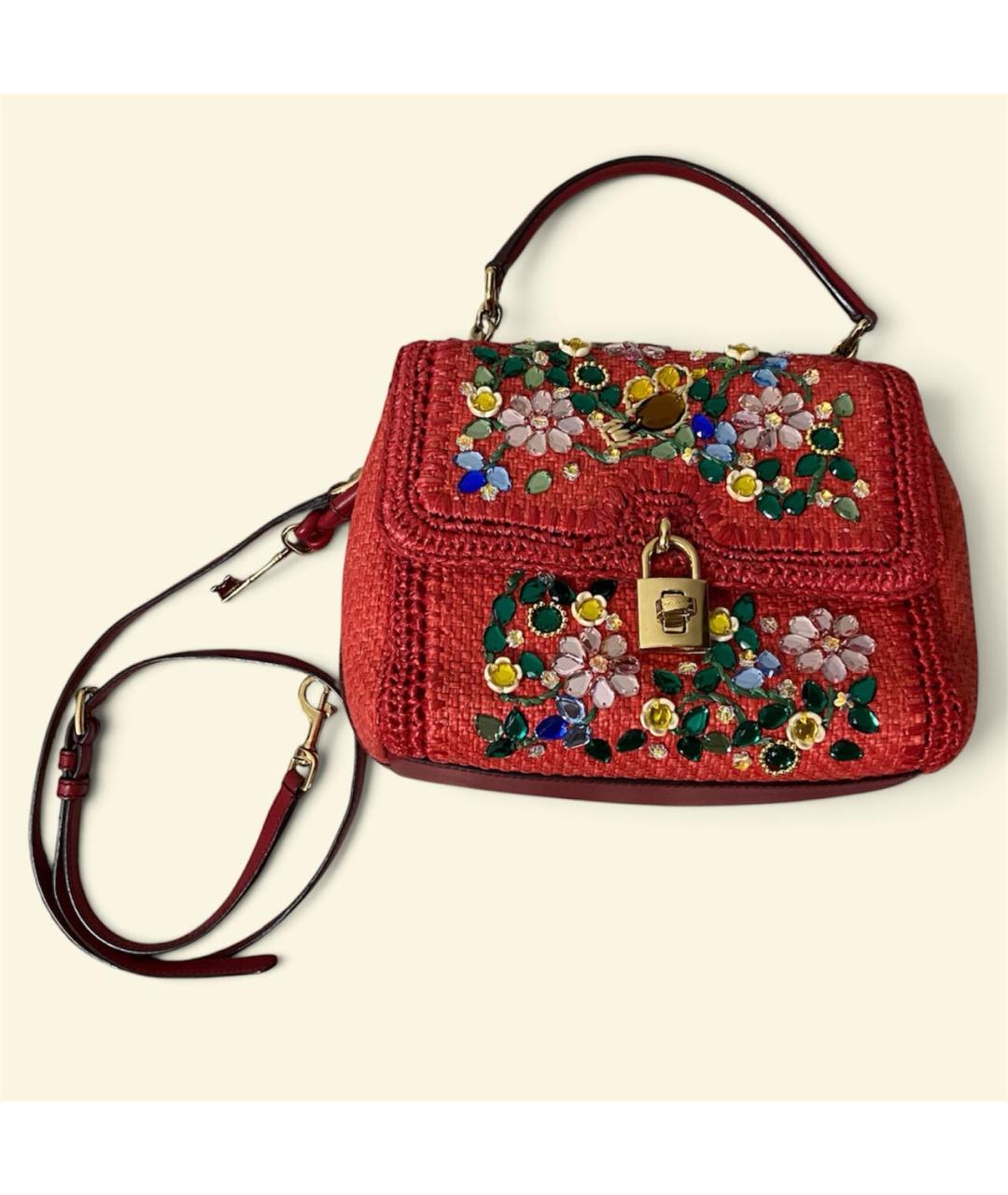 DOLCE&GABBANA Красная плетеная сумка через плечо, фото 9