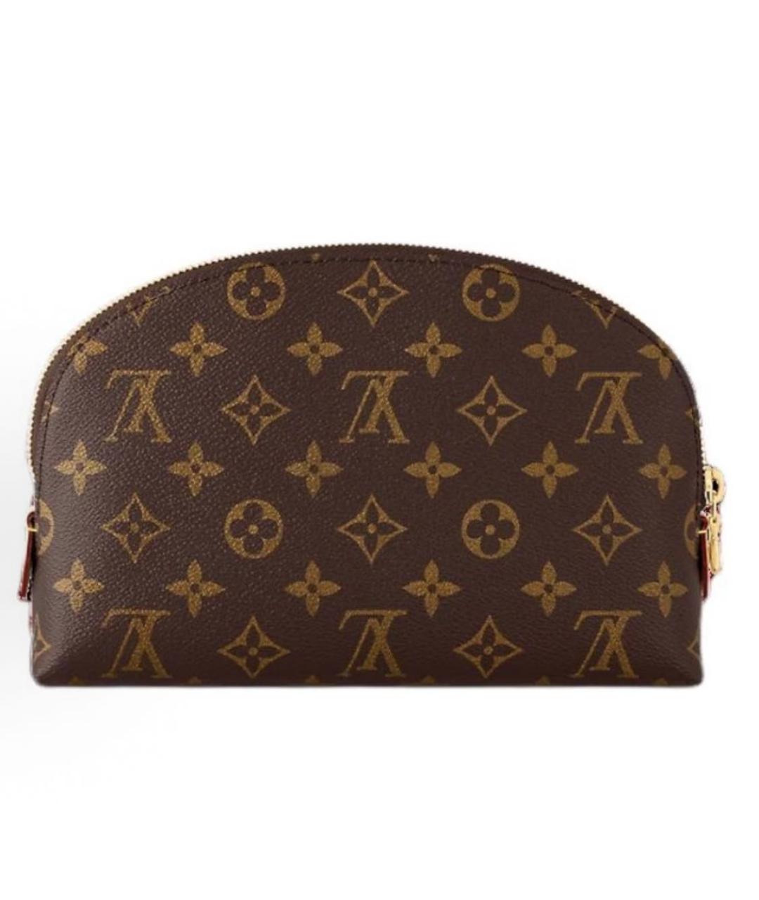 LOUIS VUITTON Коричневая косметичка из канвы, фото 5