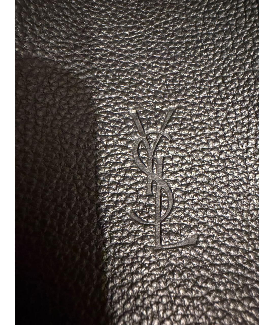 SAINT LAURENT Черная кожаная сумка через плечо, фото 8